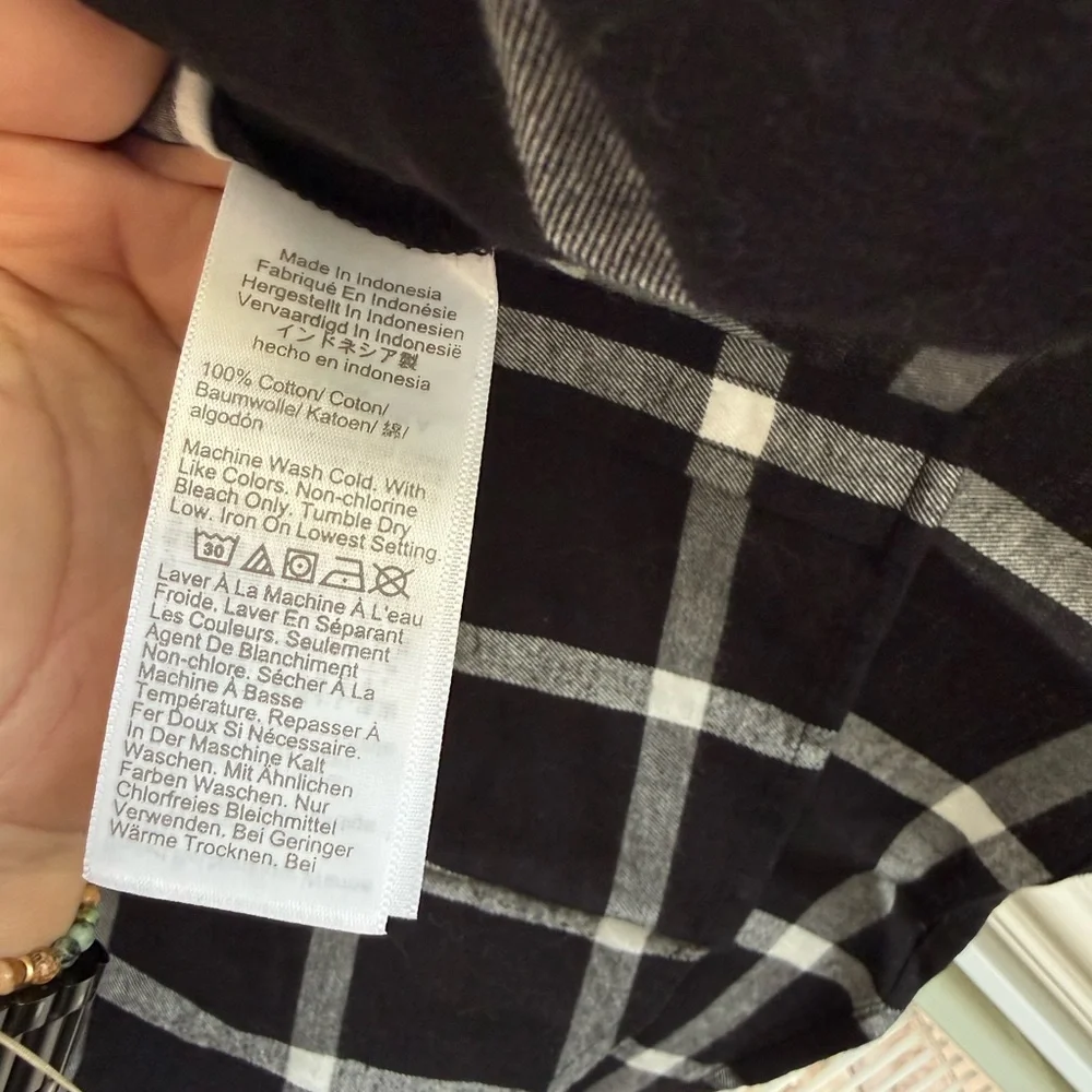 J. Crew Black and White Plaid Button-Down Shirt - Picture 6 of 6